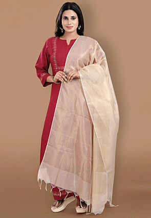 Woven Tissue Dupatta in Golden