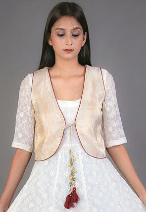 Woven Tissue Jacket in Light Beige