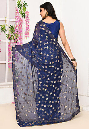 Woven Uppada Silk Saree in Navy Blue