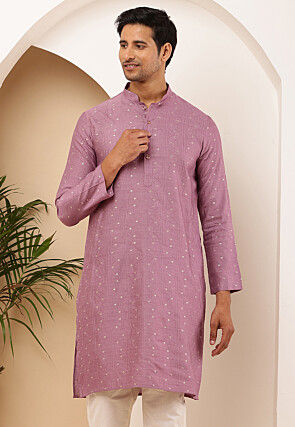 Woven Viscose Rayon Kurta in Dusty Purple