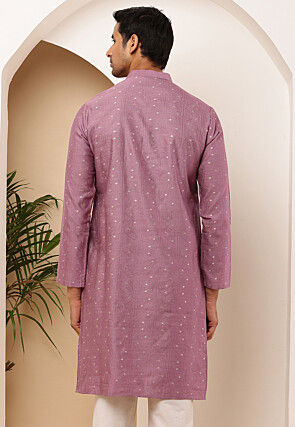 Woven Viscose Rayon Kurta in Dusty Purple
