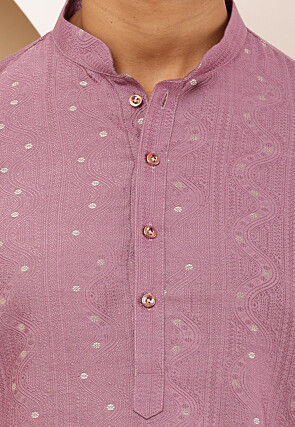 Woven Viscose Rayon Kurta in Dusty Purple