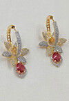 American Diamond Studded Hoop Earrings