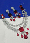 American Diamond Studded Layered Necklace Set