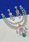 American Diamond Studded Layered Necklace Set