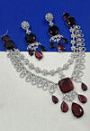 American Diamond Studded Layered Necklace Set
