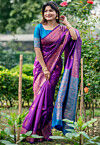 Banarasi Art Banarasi Silk Saree in Purple