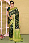 Banarasi Saree in Dark Green