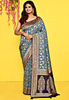 Banarasi Saree in Dusty Blue