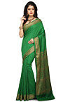 Banarasi Muga Silk Saree in Green