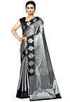 Banarasi Organza Tanchoi Saree in Dark Grey