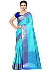Banarasi Organza Tanchoi Saree in Turquoise