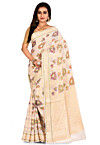 Banarasi Pure Georgette Silk Saree in Off White