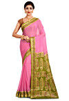 Banarasi Pure Georgette Silk Saree in Pink