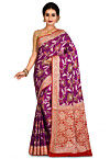 Banarasi Pure Georgette Silk Saree in Purple