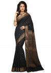 Banarasi Muga Silk Saree in Black