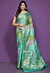 Banarasi Pure Silk Saree in Green and Grey
