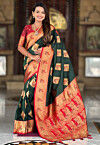 Banarasi Saree in Dark Green
