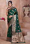 Banarasi Saree in Dark Green