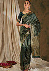 Banarasi Saree in Dark Green