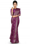Banarasi Silk Saree in Dark Purple