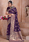 Banarasi Saree in Dark Purple