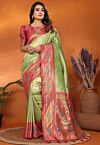 Banarasi Saree in Light Green