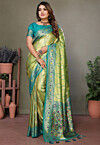 Banarasi Saree in Light Green