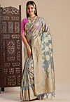 Banarasi Saree in Light Grey
