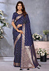 Banarasi Saree in Navy Blue