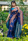 Banarasi Saree in Navy Blue