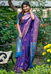 Banarasi Saree in Indigo Blue