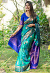 Banarasi Saree in Teal Green