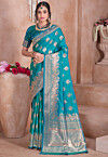 Banarasi Saree in Turquoise