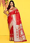 Banarasi Satin Silk Saree in Red