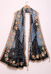 Bandhej Art Silk Dupatta in Shaded Grey and Black
