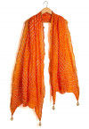 Bandhej Art Silk Dupatta in Orange