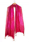 Bandhej Art Silk Dupatta in Shaded Fuchsia