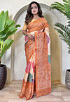 Bandhej Printed Art Silk Saree in Beige