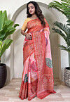 Bandhej Printed Art Silk Saree in Pink