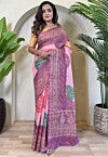 Bandhej Printed Art Silk Saree in Purple