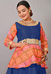 Maternity Art Silk Tunic in Blue