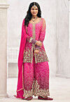 Bandhej Printed Chinon Silk Pakistani Suit in Pink Ombre