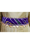 Bandhej Printed Crepe Adjustable Waist Belt in Royal Blue