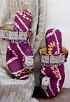 Bandhej Printed Crepe Kolhapuris in Purple