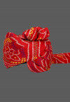 Bandhej Printed Crepe Kids Turban in Red