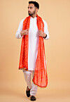 Bandhej Printed Georgette Dupatta in Orange