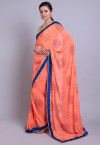 Bandhej Printed Georgette Saree in Peach