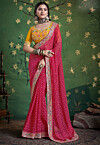 Bandhej Printed Georgette Saree in Red