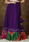 Bandhej Printed Georgette Skirt in Purple